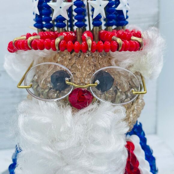 Uncle Sam 4th of July Patriotic Hand Crafted Safety Pin Stars & Stripes Light-Up - Picture 3 of 10